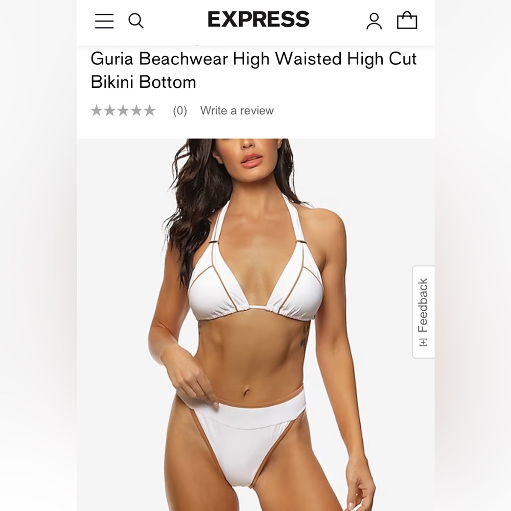 NWT. Guria Beachwear High Waisted High Cut Bikini Bottom and top